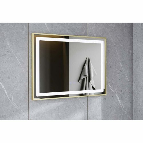 Oglinda LED cu touch, functie de dezaburire si rama bronz antichizat 80x60cm Elit's  ESNJ07