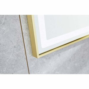 Oglinda LED cu touch, functie de dezaburire si rama bronz antichizat 80x60cm Elit's  ESNJ07