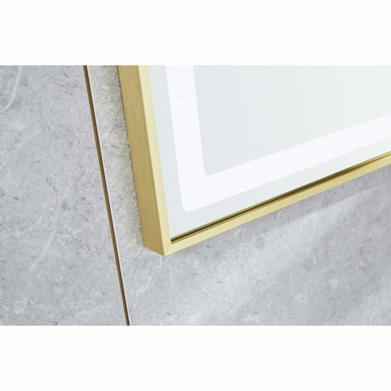 Oglinda LED cu touch, functie de dezaburire si rama bronz antichizat 80x60cm Elit's  ESNJ07