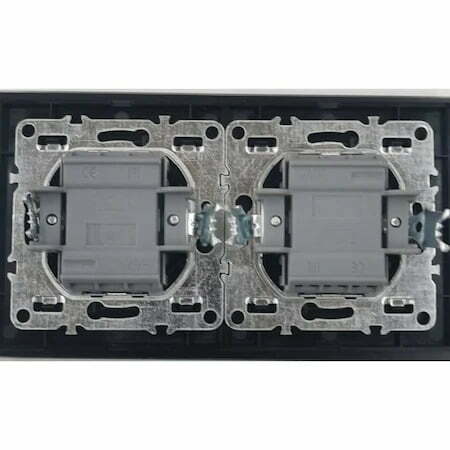 Priza dubla Elit'S cu doua porturi usb 2.1 A ,Rama sticla,16A/250v/IP20 ,Protectie copii,8911Fkb