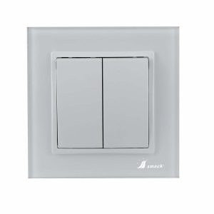 V7A6594.jpg Intrerupator Dublu Elit'S, Rama Sticla,10A,IP20, Sf8002 fkw,Rama Sticla, Alb