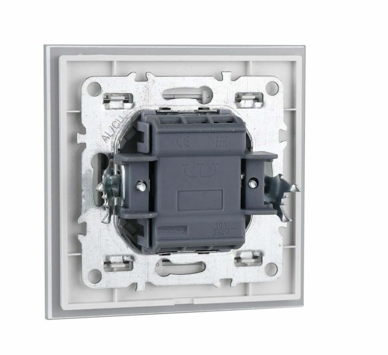 Intrerupator Simplu Cu Led Elit's 10A,Sf8101 fkw.Rama Sticla,Alb