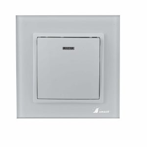 Intrerupator Simplu Cu Led Elit's 10A,Sf8101 fkw.Rama Sticla,Alb