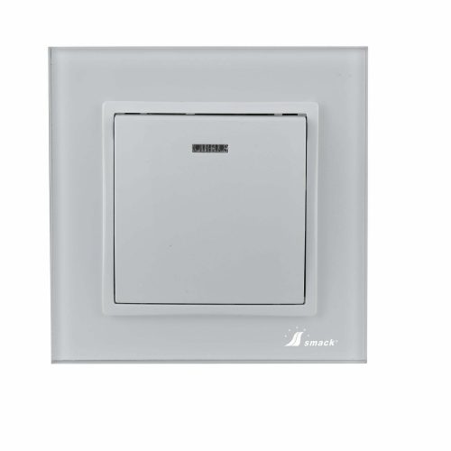 Intrerupator Simplu Cu Led Elit's 10A,Sf8101 fkw.Rama Sticla,Alb