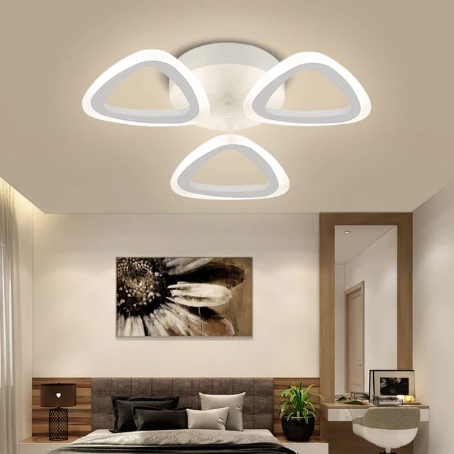 Lustra Led Cu Telecomanda, Elit's, 3 Triunghiuri, 108 w
