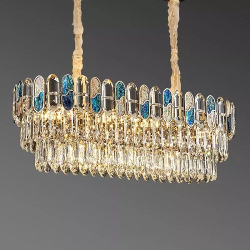 Candelabru Cristal, Elit's Esn9028-8, 8xE27 bec, 80 x 30 cm