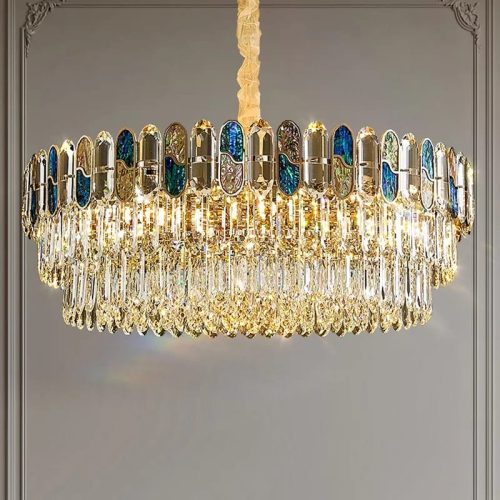 Candelabru Cristal, Elit's Esn9028-6, 8xE27 bec, 60 cm