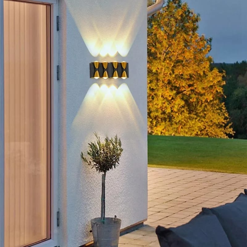 Aplica Exterior Elit's, Esn8781-8: IP65, Lumina Calda, 8W, Negru/Auriu - Modern Design, Easy Installation, High Protection