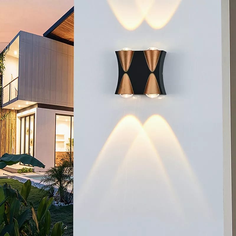 Aplica Exterior Elit's, Esn8781-4: IP65, Lumina Calda, 4W, Negru/Auriu - Iluminat exterior de înaltă calitate