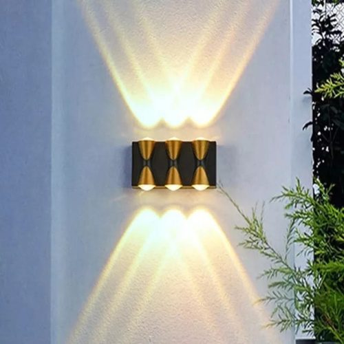 Aplica Exterior Elit's, Esn8781-6: IP65, Lumina Calda, 6W, Negru/Auriu - Modern Design, Aluminiu, Montaj Usor