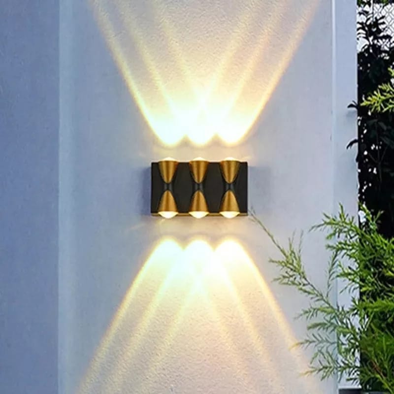 Aplica Exterior Elit's, Esn8781-6: IP65, Lumina Calda, 6W, Negru/Auriu - Modern Design, Aluminiu, Montaj Usor