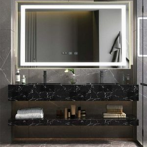 Oglinda Led Si Ceas , Elit's EsnJ21, Rama Bronz Antichizat