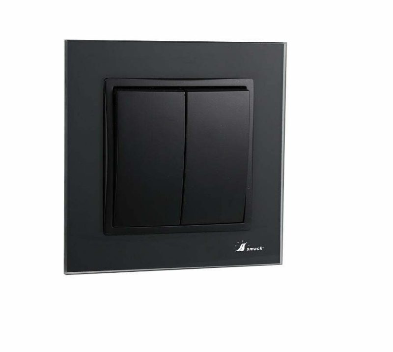 Intrerupator dublu Elit's ,Rama sticla,10A,IP20,sf8002 fkb