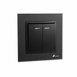 Intrerupator Dublu Elit's ,Rama Sticla,10A,IP20,Sf8102 fkb