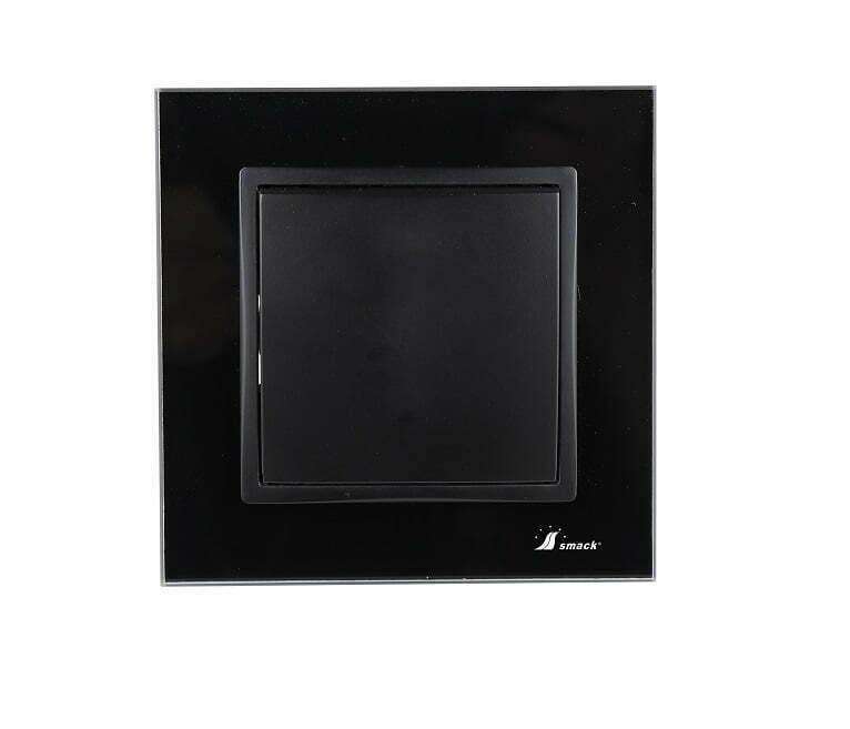 Intrerupator simplu Elit'S, Rama sticla 10A Sf 8001 FKB negru