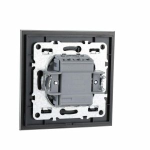 Intrerupator simplu Elit'S, Rama sticla 10A Sf 8001 FKB negru