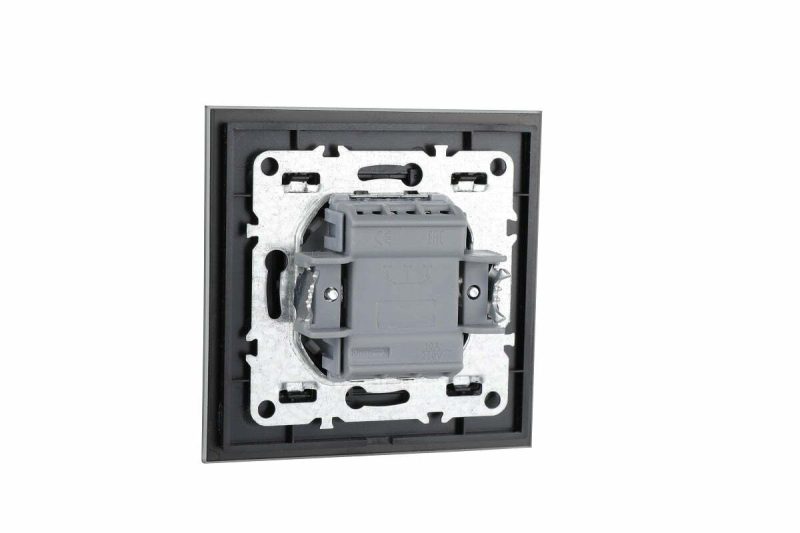 Intrerupator simplu Elit'S, Rama sticla 10A Sf 8001 FKB negru