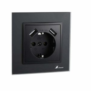 priza20n20simpla20usb.jpg Priza Rama sticla Elit'S,2 X slot usb ,protectie ip20,SF8910FKB