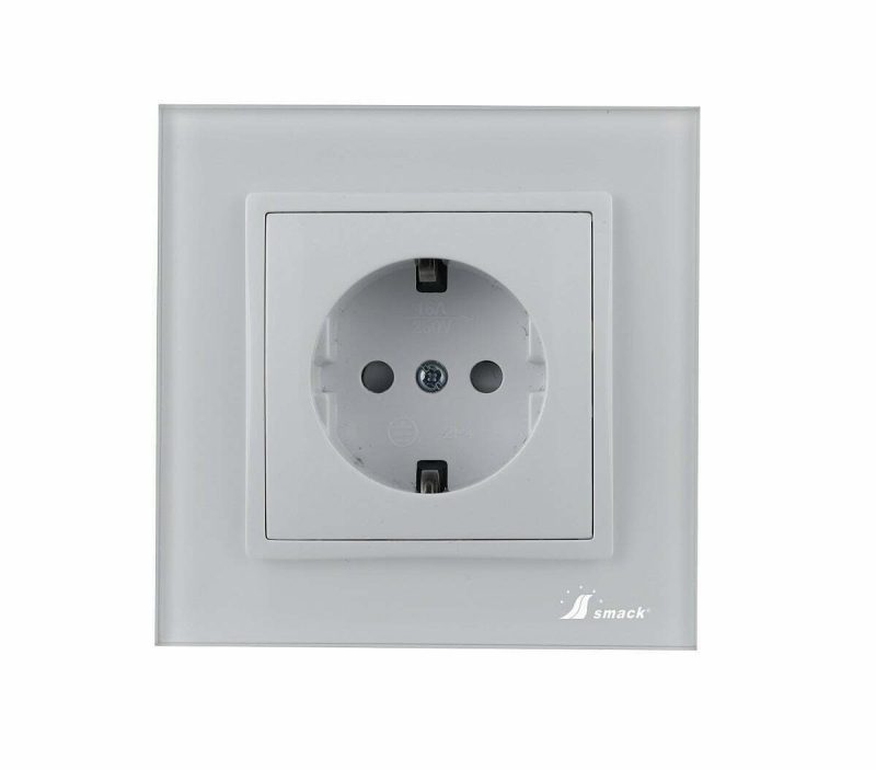 Priza Rama Sticla Elit'S, SF8010fkw ,Protectie Copii ,16A.Ip20,alba