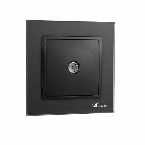 Priza tv, rama sticla neagra Elit's 8008esn