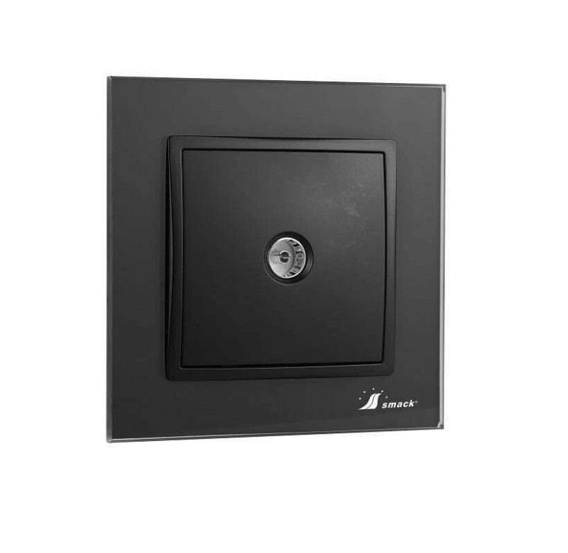 Priza tv, rama sticla neagra Elit's 8008esn