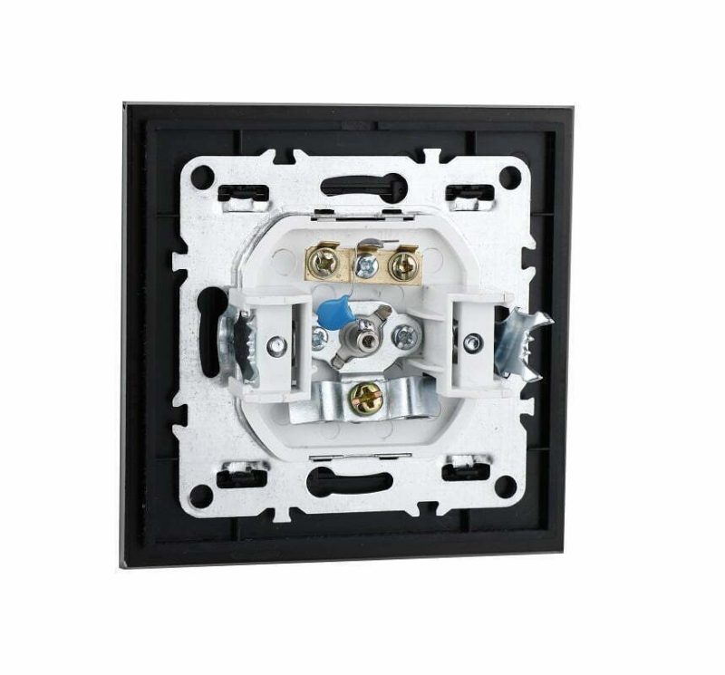 Priza tv, rama sticla neagra Elit's 8008esn