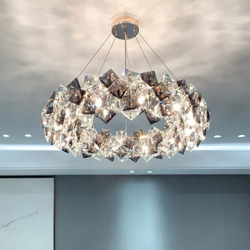 Candelabru Cristal, Elits EsnWL3 (1) Candelabru Cristal, Elit's EsnWL348-500, 6 X E14, Cromat, 50 cm
