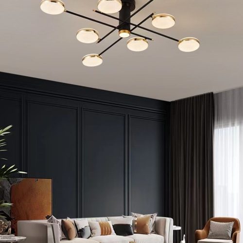 Lustra LED , Elit's EsnL7680-8+1BK+GD, 154w