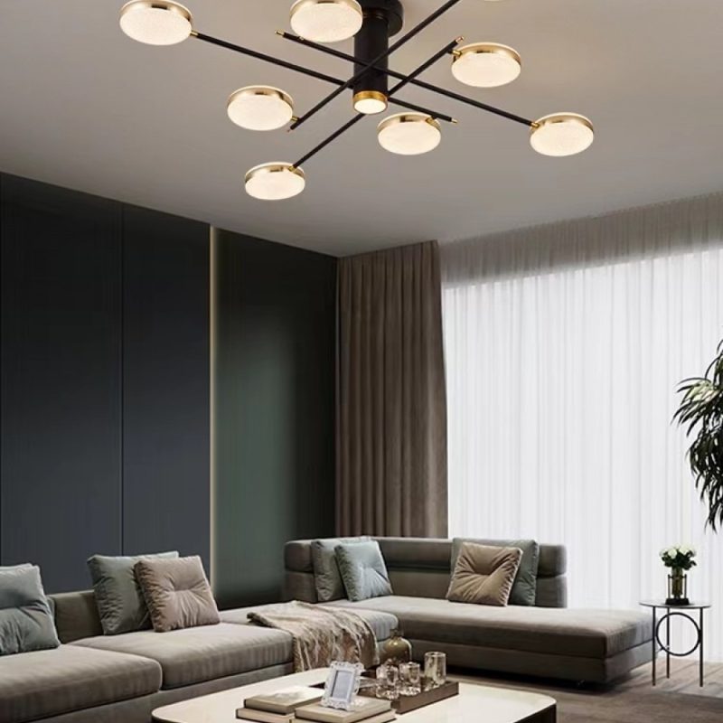 Lustra LED Cu Telecomanda, Elits (15) Lustra LED , Elit's EsnL7680-8+1BK+GD, 154w
