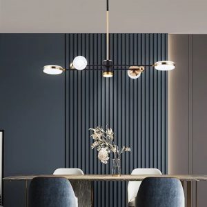 Lustra LED Cu Telecomanda, Elits (17) Lustra LED Cu Telecomanda, Elit's EsnL7680-4+1BK+GD,66w