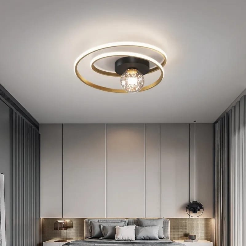 Lustra LED Cu Telecomanda, Elit's EsnL7677-450BK+GD, 90w-6w