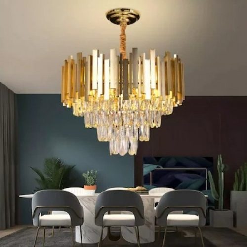 Candelabru Cristal, Elit'S, Gold, Esn 9003 -380R, Dimensiune 38cm