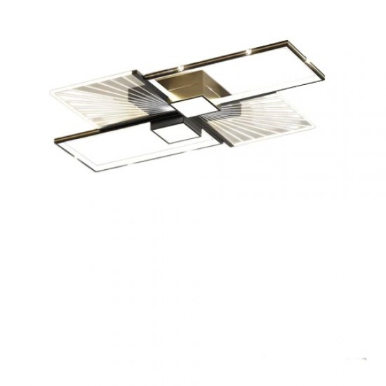 Lustra LED Cu Telecomanda, Elit's Raina, 160W, Negru-Gold