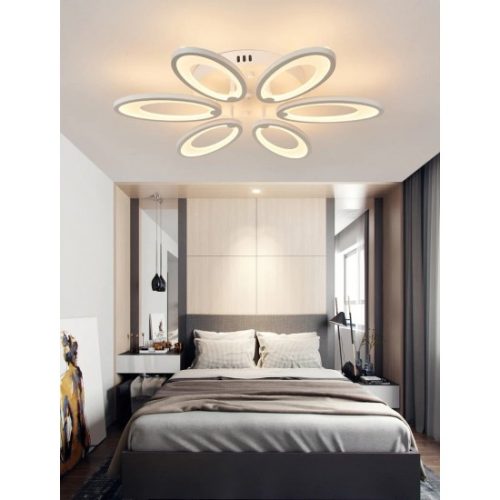 Lustra LED Cu Telecomanda, Elit's Esn M003-6, 132W, Alb