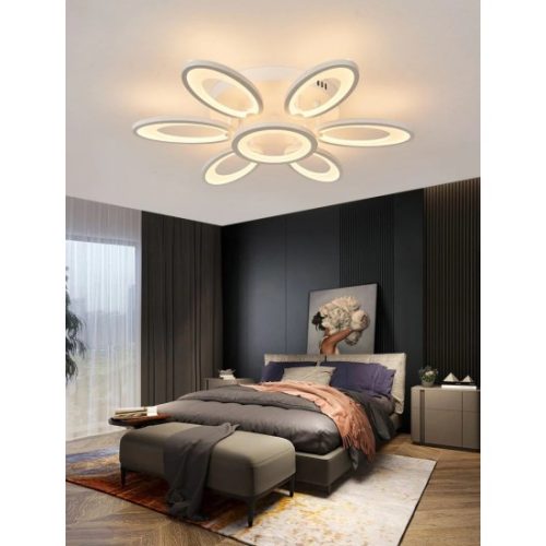 Lustra LED Cu Telecomanda, Elit's Esn M003-6+1, 156W, Alb