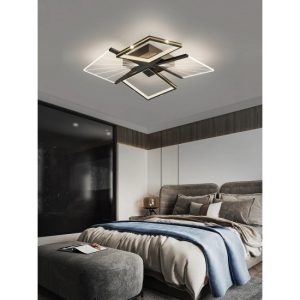 Lustra LED Cu Telecomanda, Elit's Raina, 116W, Negru-Gold