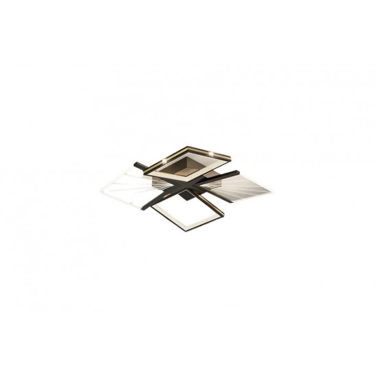 Lustra LED Cu Telecomanda, Elit's Raina, 116W, Negru-Gold