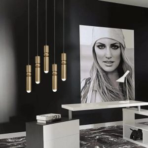 Lustra led pendul,Elit's  Lalo 5, Gold