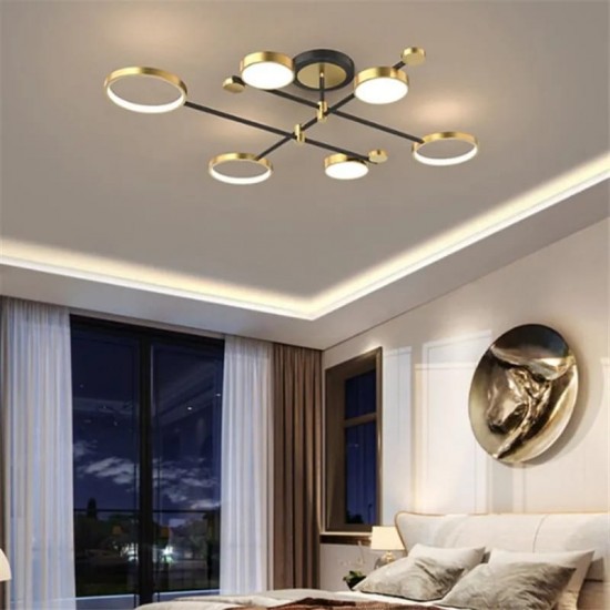 Lustra LED Cu Telecomanda, Elit's, Des 3-3 Negru-Gold, 102w