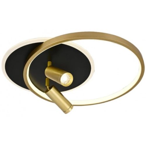 Lustra LED Cu Telecomanda, Elit's Tulia, Negru-Gold, 90w