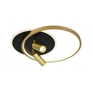 Lustra LED Cu Telecomanda, Elit's Tulia, Negru-Gold, 90w