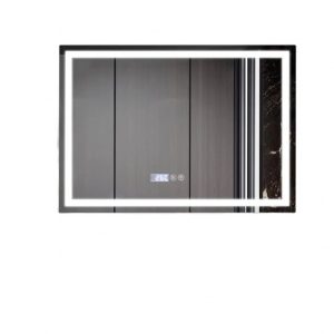 Oglinda Baie cu Led Elit's  dezaburire și ceas, ESNJ49, 80x65 cm