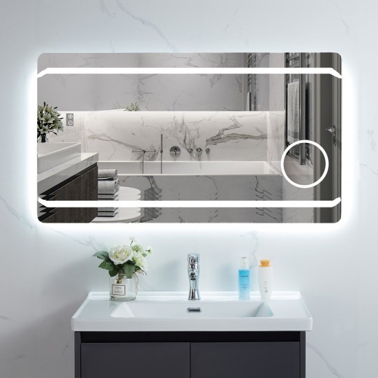 j41 1-550x550 Oglinda baie cu LED,Elit's 90x60 cm, funcție de dezaburire, ESN41 cu lupă cosmetică
