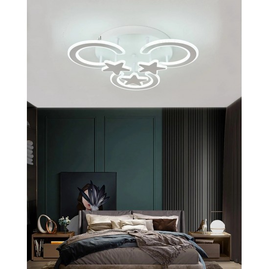 Lustra LED cu Telecomanda,Elit's  3 Tipuri De Lumina, Intensitate Reglabila, 120W, Alb