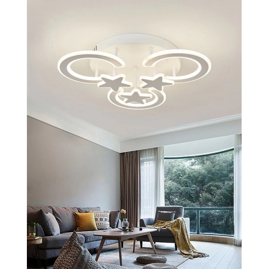 Lustra LED cu Telecomanda,Elit's  3 Tipuri De Lumina, Intensitate Reglabila, 120W, Alb