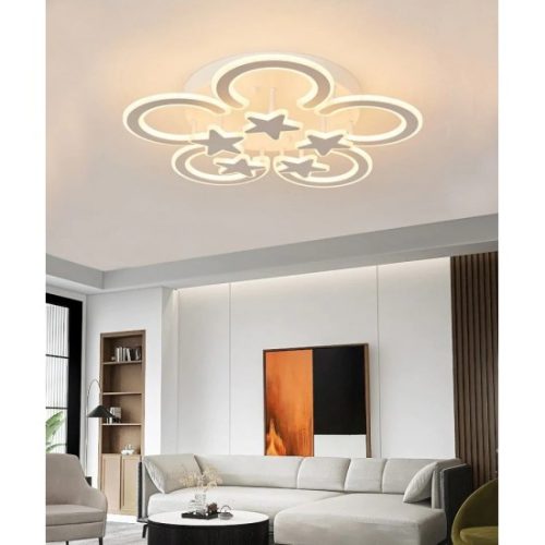 Lustra LED cu Telecomanda,Elit's  3 Tipuri De Lumina, Intensitate Reglabila,200W, Alb