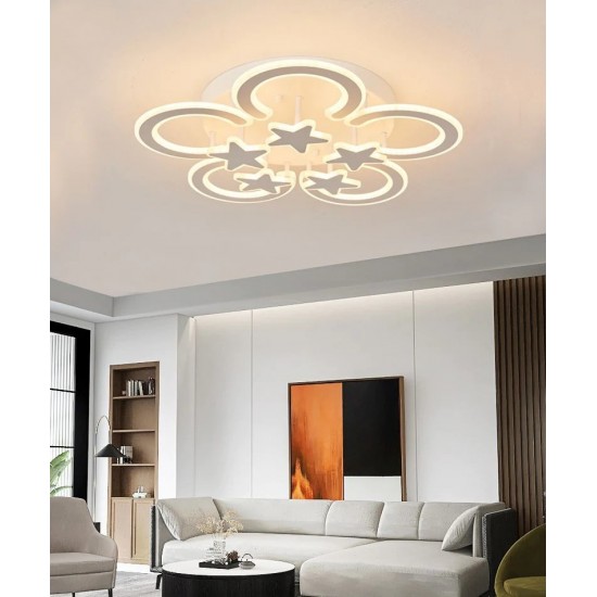 Lustra LED cu Telecomanda,Elit's  3 Tipuri De Lumina, Intensitate Reglabila,200W, Alb