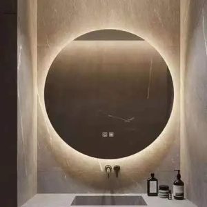 Oglindă Baie LED și Dezaburire Premium cu Senzor Touch, Lumina Rece, Caldă și Neutră,Elit's  60 cm, lumina ambientala spate