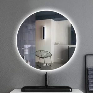 Oglindă Baie LED și Dezaburire Premium cu Senzor Touch, Lumina Rece, Caldă și Neutră,Elit's  60 cm, lumina ambientala spate