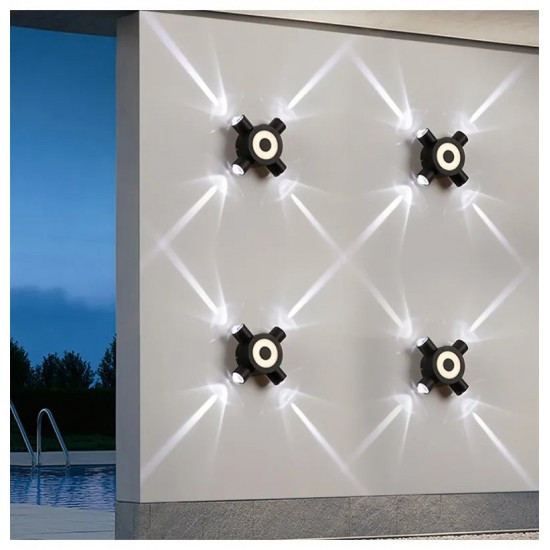 Aplica Exterior ,Elit's  Aluminiu, IP65, Lumina Neutra, 4W, Negru